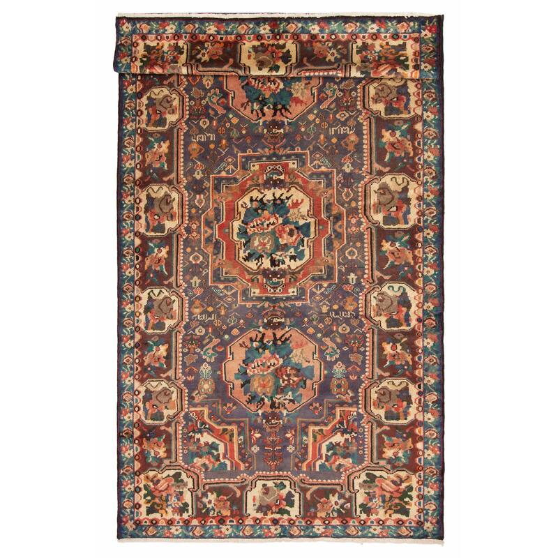 ECARPETGALLERY Hand-knotted Kayseri Vintage Navy Wool Rug - 5'4 x 10'4 - Navy - 5'4 x 10'4