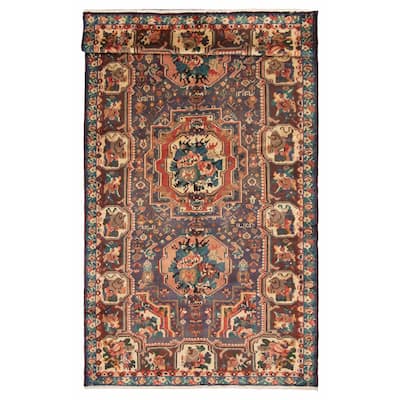 ECARPETGALLERY Hand-knotted Kayseri Vintage Navy Wool Rug - 5'4 x 10'4