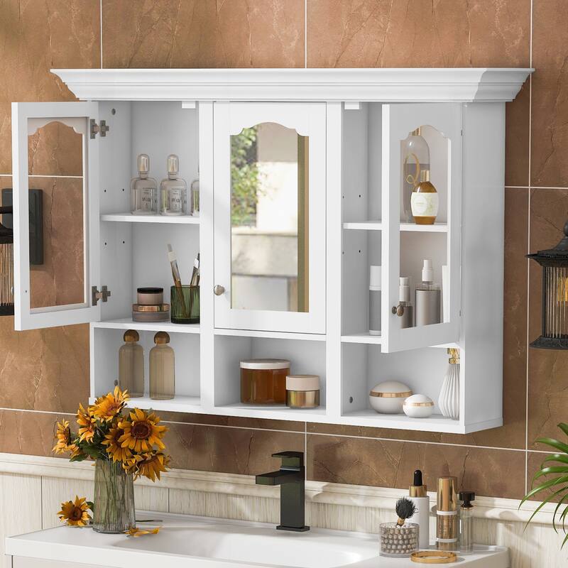 Versatile Wall Mounted Bathroom Cabinet with Multiple Storage Options