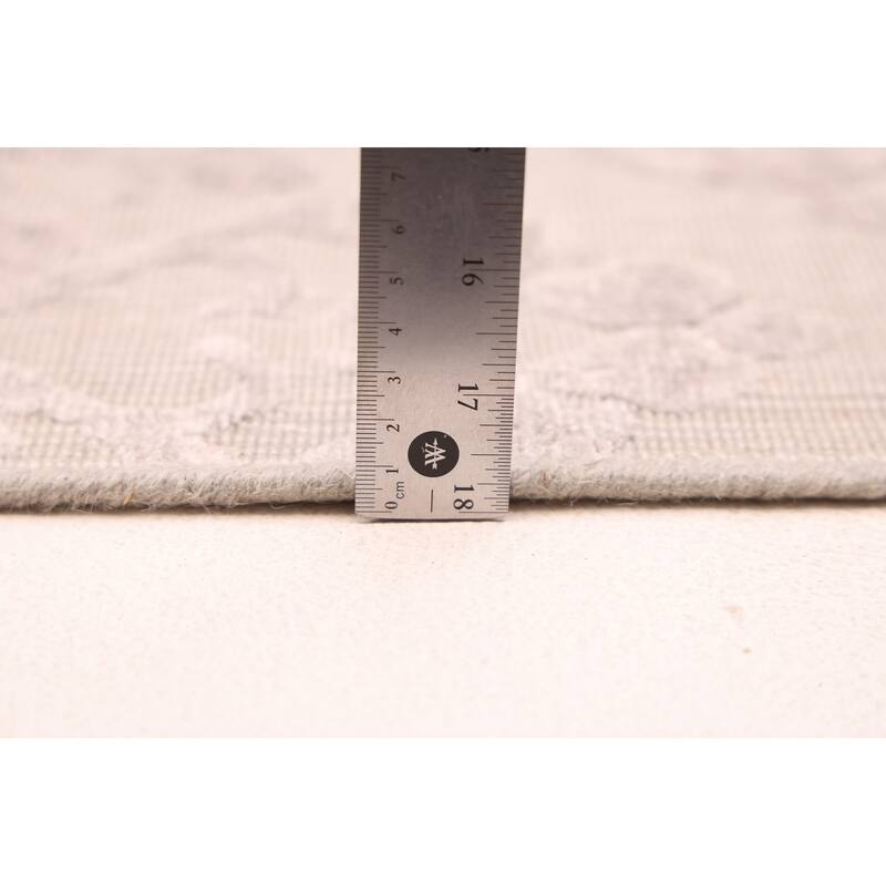 ECARPETGALLERY Hand Loomed Elysian Light Grey Viscose, Wool Rug - 8'0 x 10'1