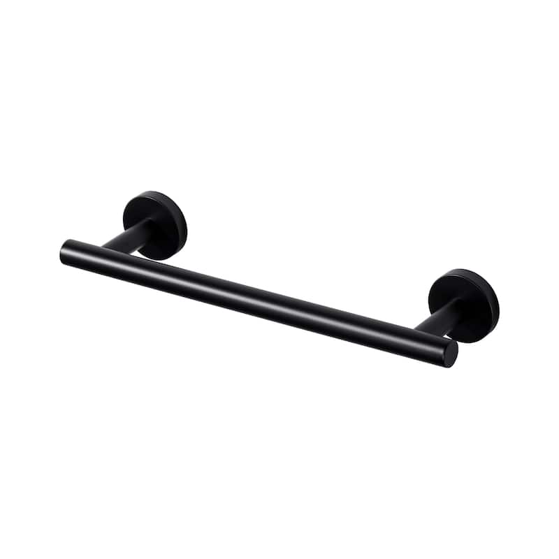 WOWOW Mutiple Length Wall Mounted Stainless Steel Towel Bar - 12 in. - Matte Black