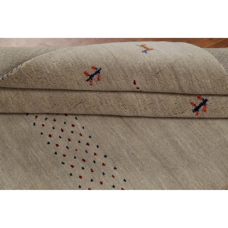 Little Animals Tribal Gabbeh Area Rug Hand-Knotted Wool Carpet - 4'7"x 6'6"
