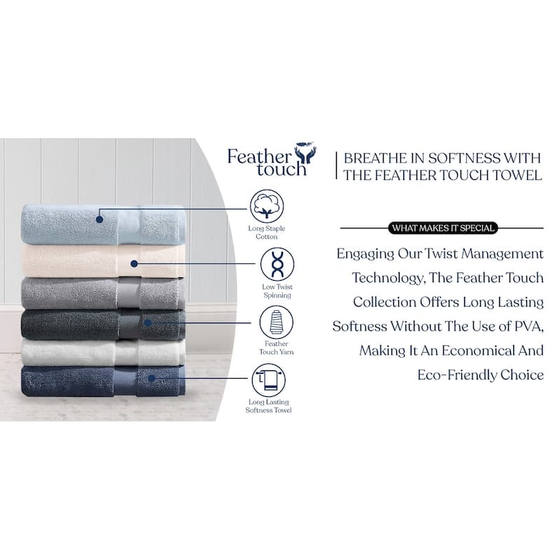 Delara Organic Cotton Luxuriously Plush Hand Towel Pack of 2 | GOTS & OEKO-TEX Certified | 650 GSM Long Staple