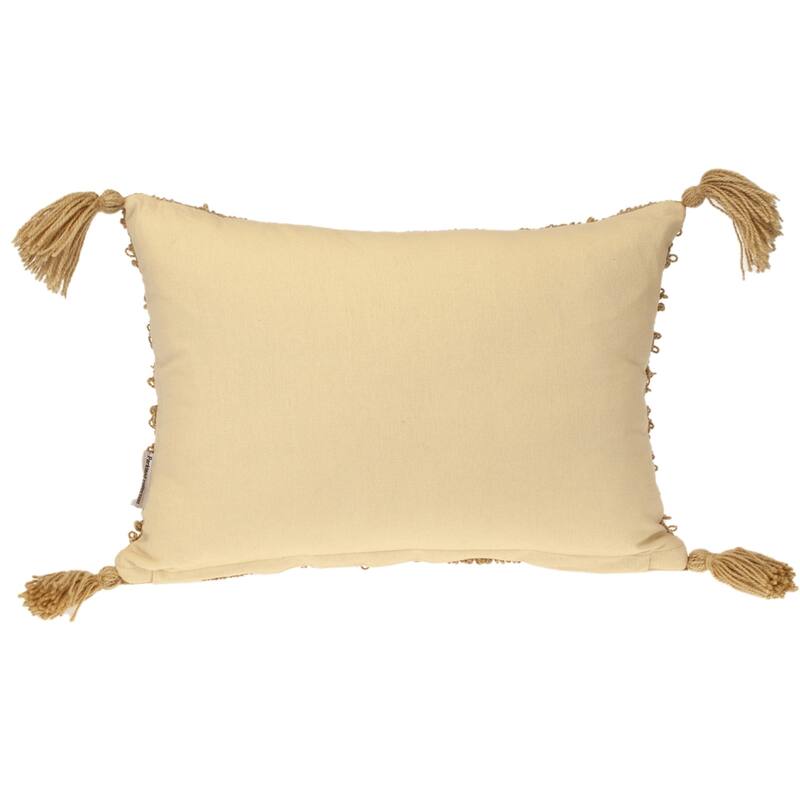 Boho Rectangular Throw Pillow with Tassels - 20" - Brown