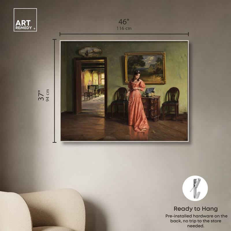 Woman and the Necklace Canvas by Art Remedy