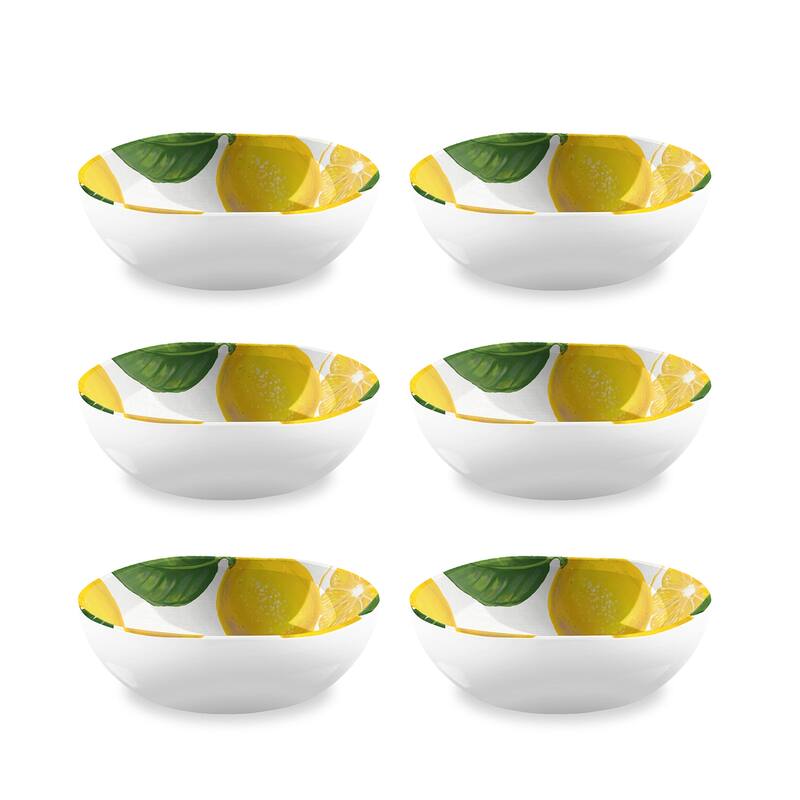 Abode Homewares by TarHong Lemon Fresh Cereal Bowl, 7" x 2.4"/ 34 oz.Set of 6