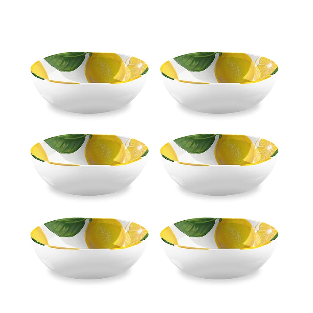 Abode Homewares by TarHong Lemon Fresh Cereal Bowl, 7" x 2.4"/ 34 oz.Set of 6