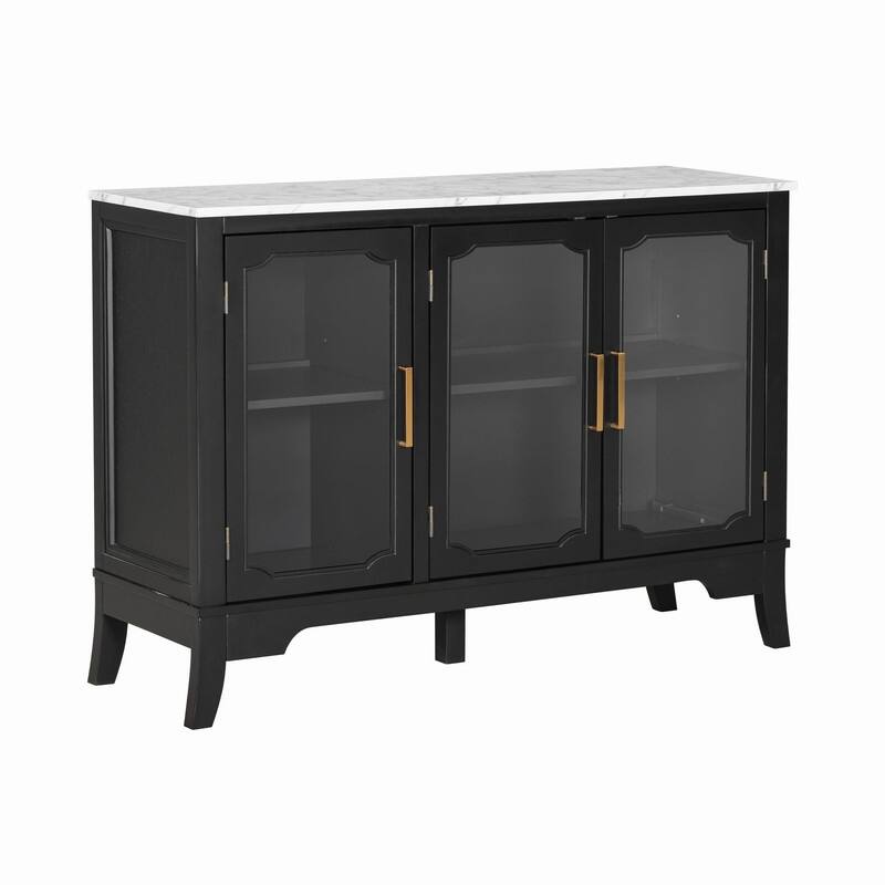 3-Doors Storage Cabinet with Large Storage Space for Living Room and Dining Room Storage