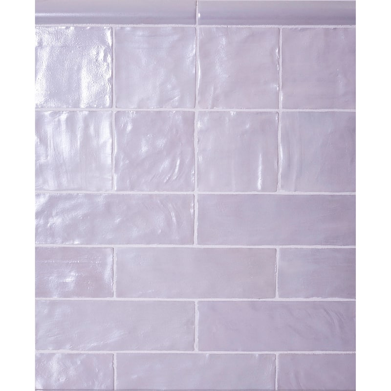Apollo tile 2.5" x 8" Duchess Glossy Matte Cloud Gray Ceramic Tile (5.38 sq ft/case) - 38 Pack