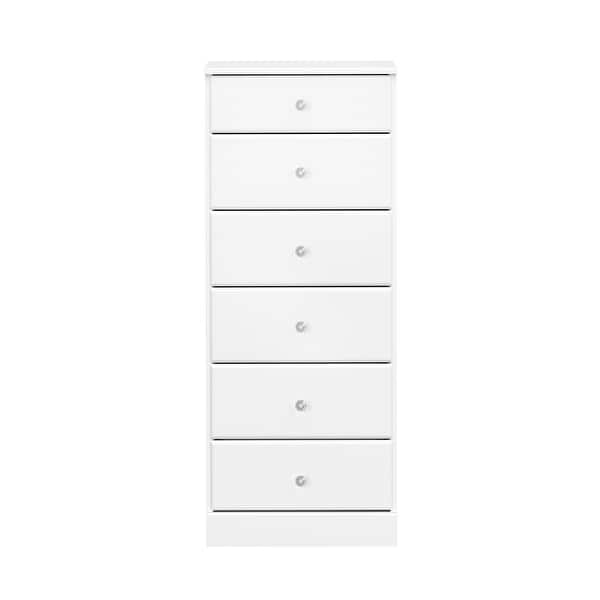 slide 2 of 14, Prepac Astrid 6 Drawer Dresser for Bedroom, Tall Chest of Drawers, Bedroom Furniture, Clothes Storage and Organizer Crystal White