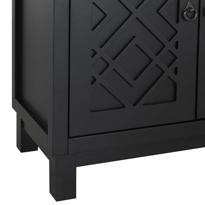 4 Door Buffet Cabinet Large Storage Space Sideboard Living Room Dining Room