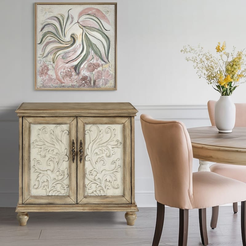 Madison Park Wyatt 2-door carved wood storage cabinet