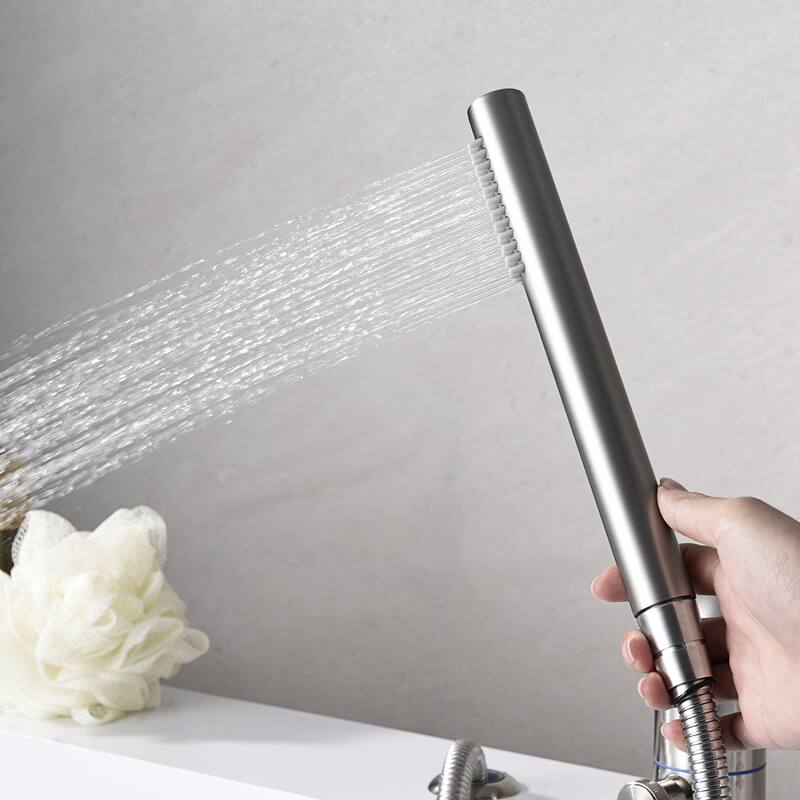 SUMERAIN Single Hanle 3 Hole Deck Mount Roman Tub Faucet with Hand