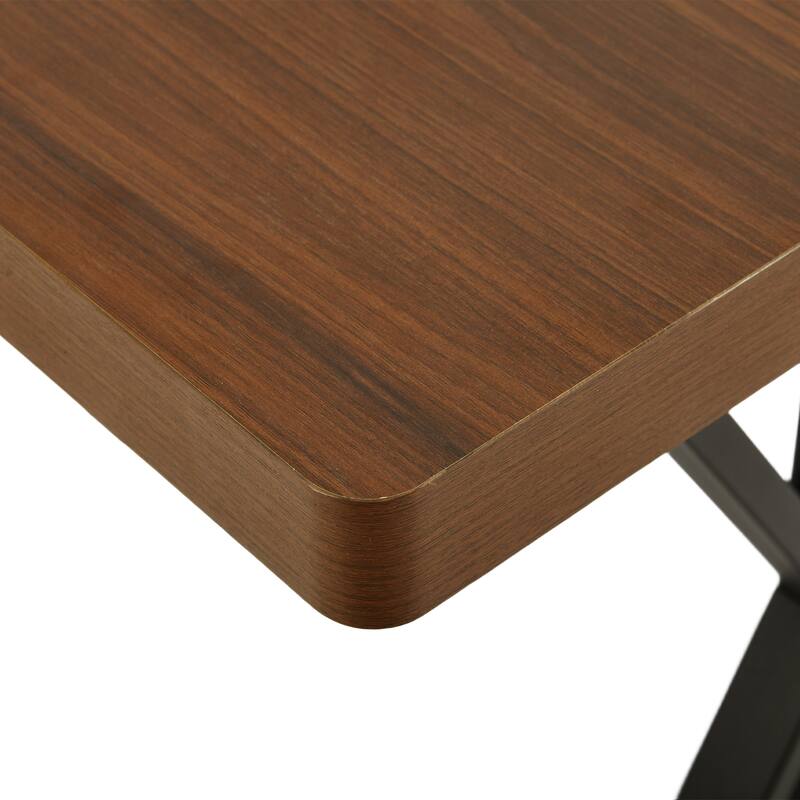 Homy Casa 63" Industrial Dining Table Set for 6, Large Rectangular with Metal Frame, Farmhouse Dining Room 6 Chairs / Table Only