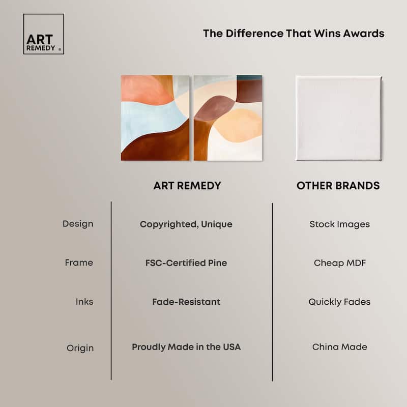 Shapes Revisited II Canvas Set of 2 by Art Remedy, Gallery Wrapped