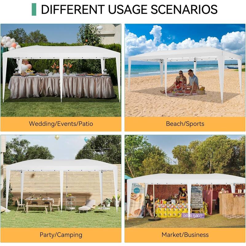 10x20 Pop Up Canopy with 6 Sidewalls UPF 50+