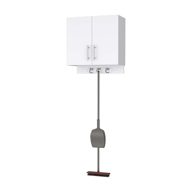 HomeRoots 26" White Accent Cabinet With One Shelf - 26.40 in. x 27.20 in. x 12.40 in.