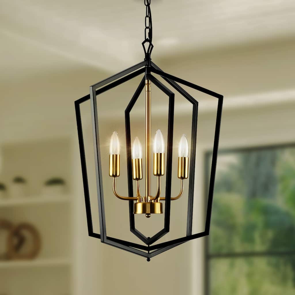 4-Lights Lantern Metal Chandeliers