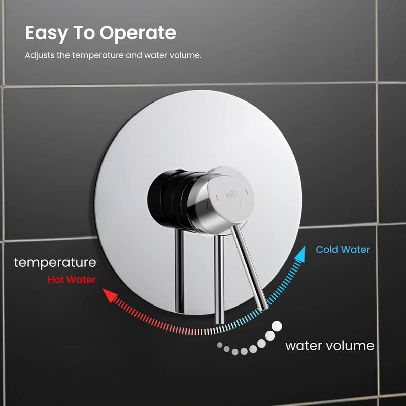 Circular Pressure Balanced Single Function Shower System with Rough In Valve