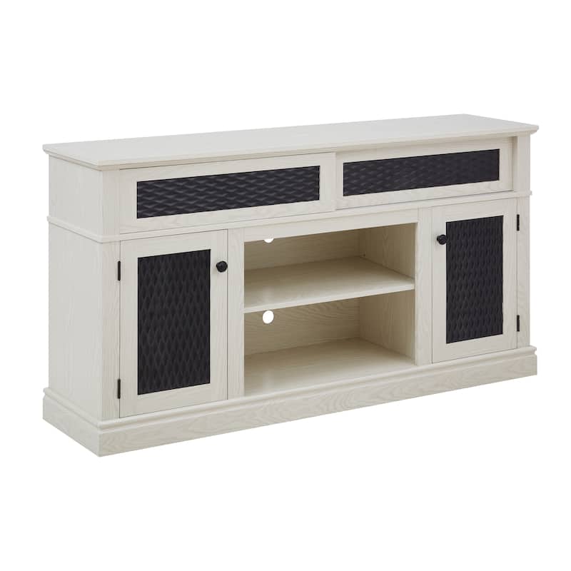 Embossed Pattern TV Stand for TVs Up to 65", Fireplace TV Stand with Storage Cabinet
