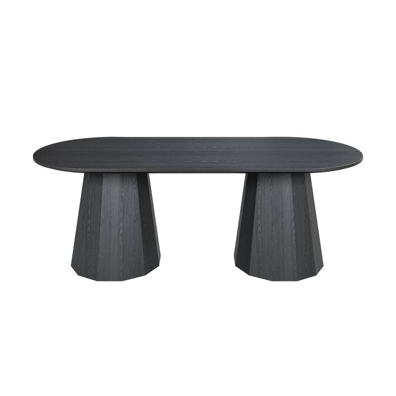 86" Double Pedestal Solid Wood Dining Table