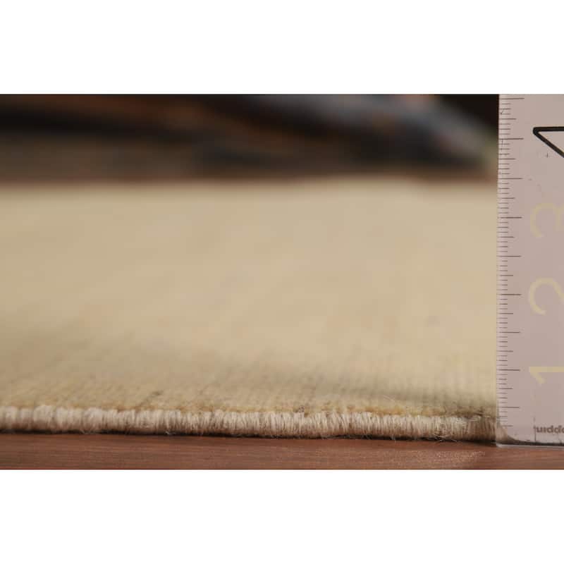 Muted Yellow Modern Gabbeh Oriental Area Rug Handmade Wool Carpet - 5'11"x 7'3"