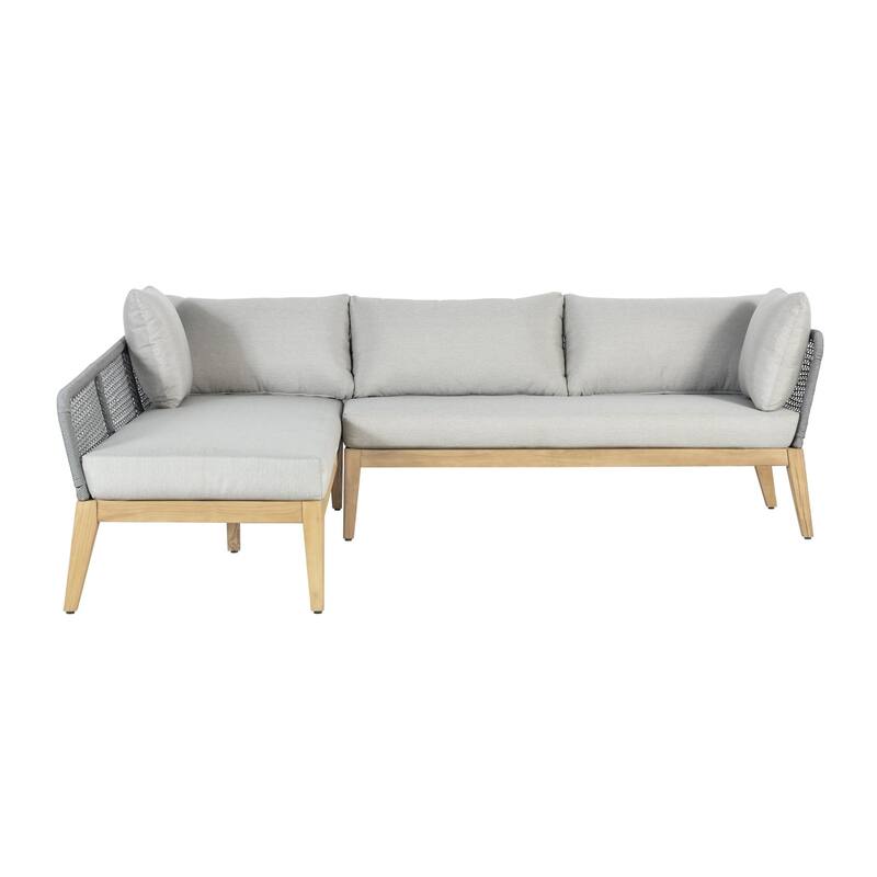 Cypress Teak Wood 2-piece Left Arm Chaise Outdoor Sectional