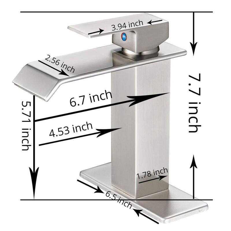 Waterfall Bathroom Sink Faucet with Drain Assembly Modern Single Handle Bathroom Faucets One Holes Basin Vanity Taps With Valve