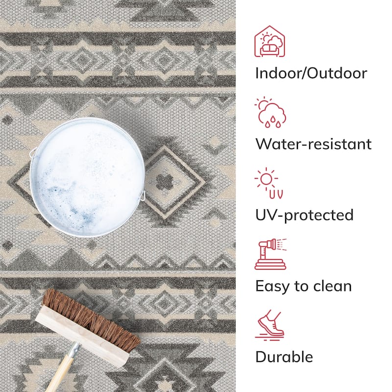 Well Woven Dorado Mamba Indoor Outdoor Southwestern Area Rug