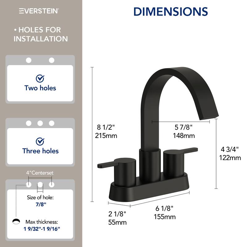 Double Handles 4 inche Centerset Bathroom Sink Faucet