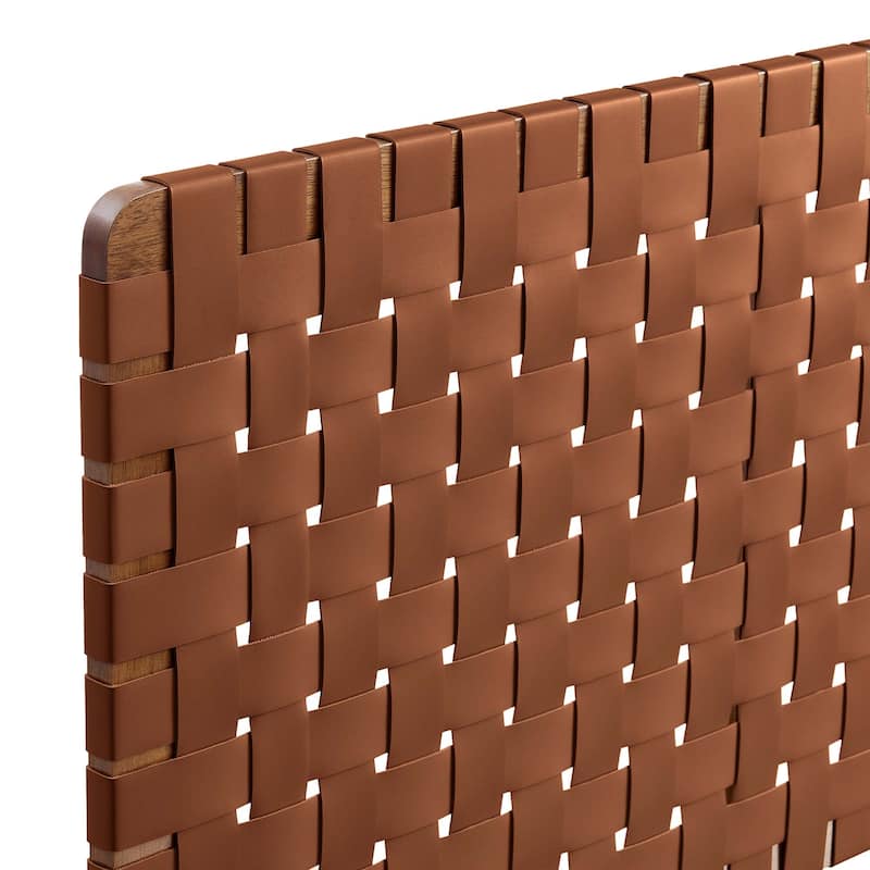 Sparta Wall-Mount Twin/Full/Queen/King Vegan Leather Weave Headboard