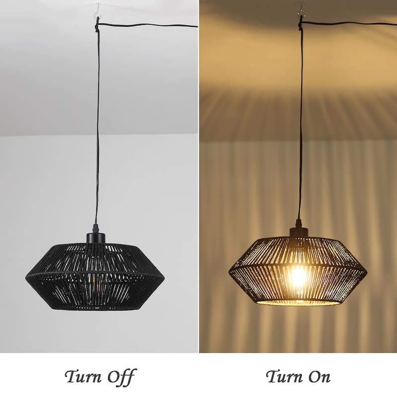 1-light Classic Semi Flush Mount Chandelier, Single Drum Pendant Light for Dining Room Living Room Bedroom Kitchen