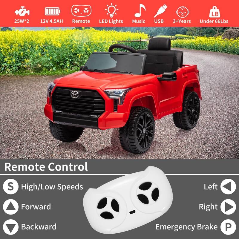12V Licensed Toyota Ride on Car with Remote Control