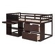 preview thumbnail 6 of 14, Twin Size Low Loft Bed With Rolling Desk,Shelf and Drawers for Home