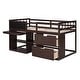 preview thumbnail 6 of 25, Twin Size Low Loft Bed in Sturdy Wood Frame with Rolling Desk, Shelf, and Two Storage Drawers, Full-Length Guardrail