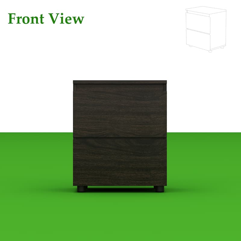 18.9'' Tall 15.7"W 2 - Drawer Nightstand Chest End Table