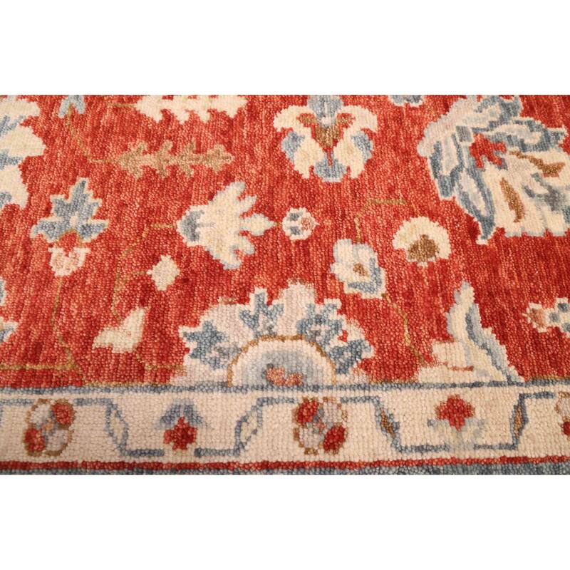 ECARPETGALLERY Hand-knotted Finest Oushak Red Wool Rug - 8'2 x 10'0