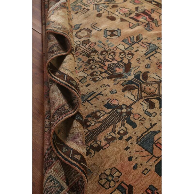 Ardebil Persian Vintage Rug Handmade Wool Carpet - 6'1"x 9'6"