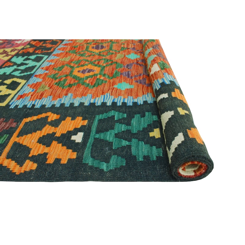 Flatweave Shana Rust/Black Rug - 4'6" x 8'1"