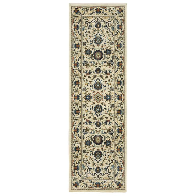 Style Haven Federica Bohemian Border Ivory/ Multi Fringe Edge Area Rug - 2' 3" x 7' 6" - Runner