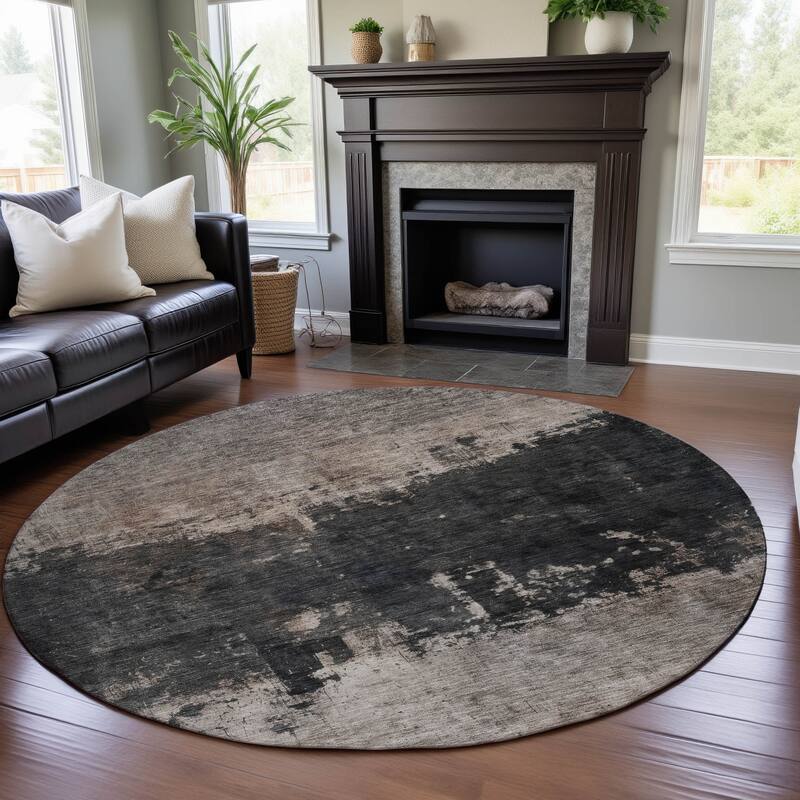Premium Washable Super Soft Modern Steely Mayfield Rug - Taupe - 8' x 8'