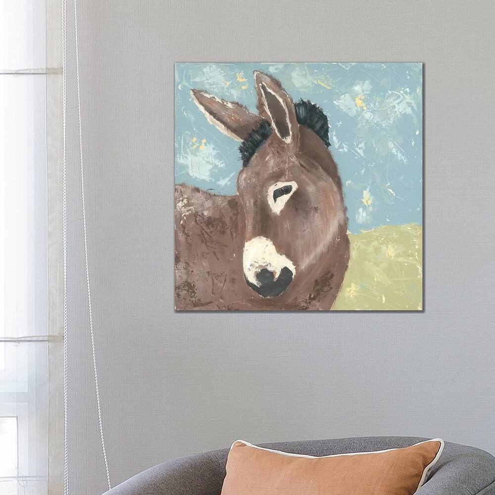 iCanvas "Farm Life-Donkey" by Jade Reynolds Canvas Print