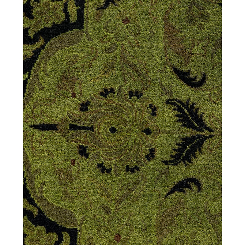 Overdyed One-of-a-Kind Hand-Knotted Area Rug - Green - 10' 2" x 13' 7"