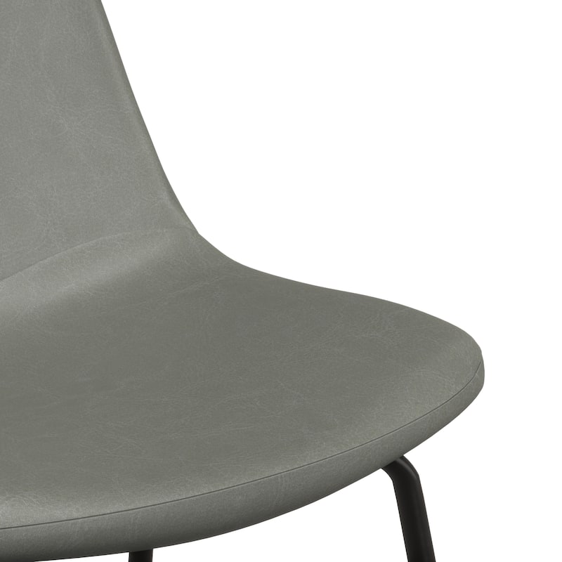 Maxine Vegan Leather Counter Height Stools Black Legs (Set of 2)