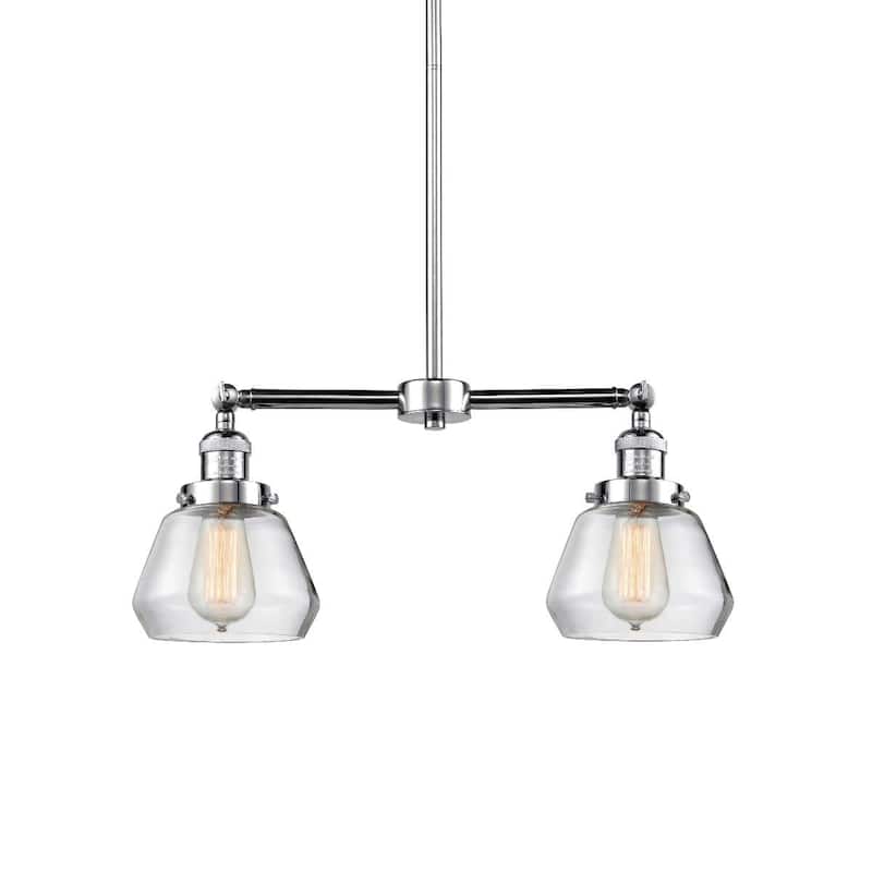 Innovations Lighting Fulton 2 Light 21" Wide Linear Chandelier - Polished Chrome / Clear