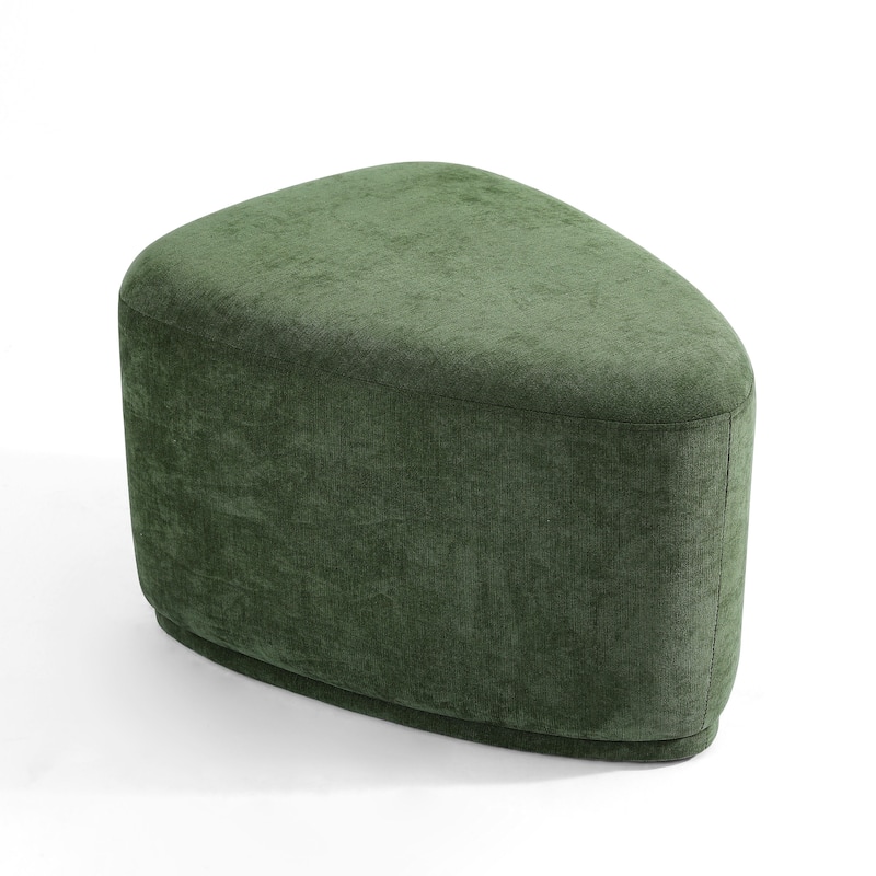 Bonnie 26"/43" W Chenille Small/ Oversized Triangular Cheese Ottoman