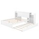 preview thumbnail 6 of 13, White Queen Size Storage Platform Bed with Pull Out Shelves and Twin Xl Trundle
