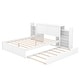 preview thumbnail 14 of 14, Queen Size Storage Platform Bed with Trundle and Pull Out Shelves, White