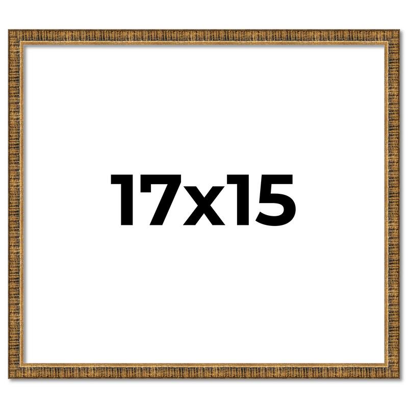 17x15 Frame Gold Solid Wood Picture Frame - Complete Modern Photo