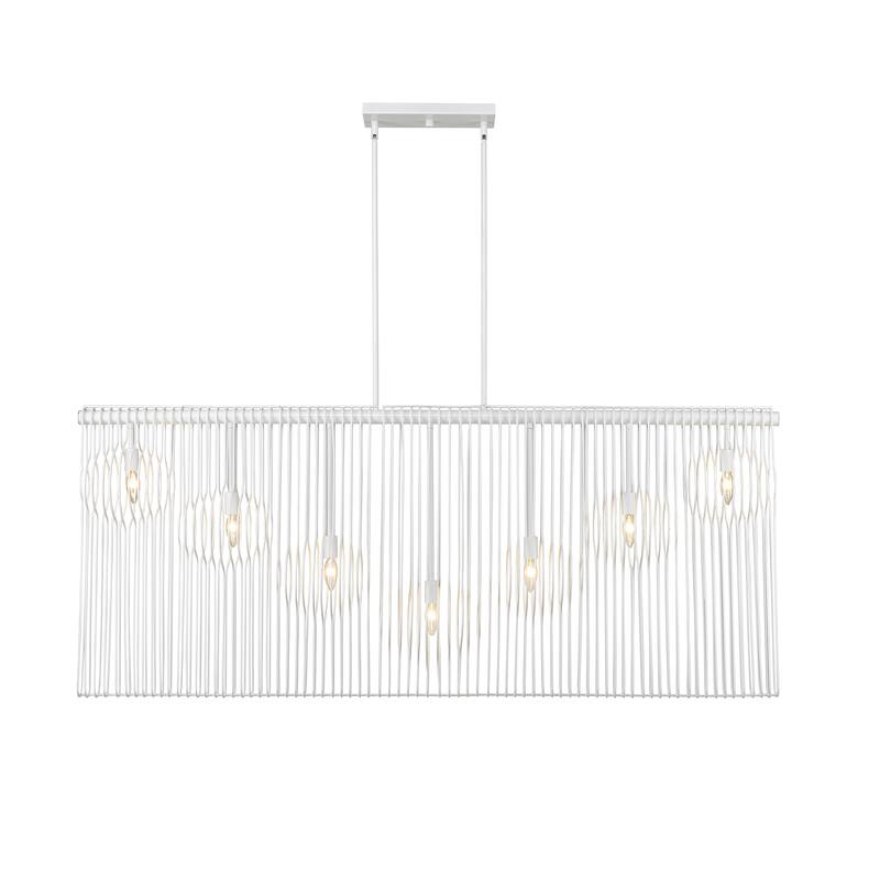 Contour 7 Light White Linear Chandelier